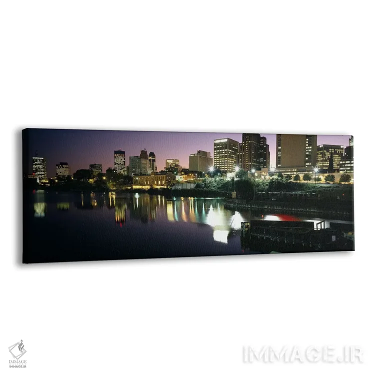 تابلو دکوراتیو New Jersey, USA,شهر روشن در شب، نیوآرک، نیوجرسی، آمریکا اثر پانورامیک ایمجز - نمای پرسپکتیو محصول