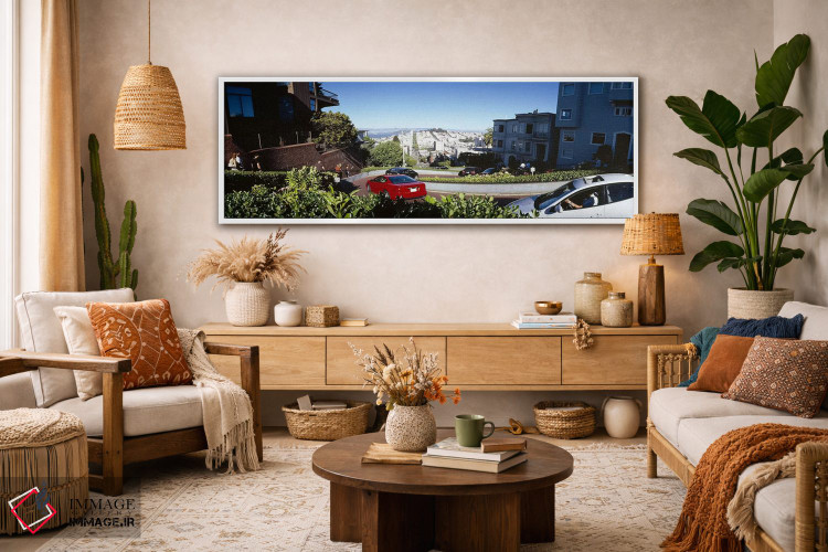 تابلو دکوراتیو Lombard Street, San Francisco, California, USA,اتومبیل… اثر پانورامیک ایمجز - D2W