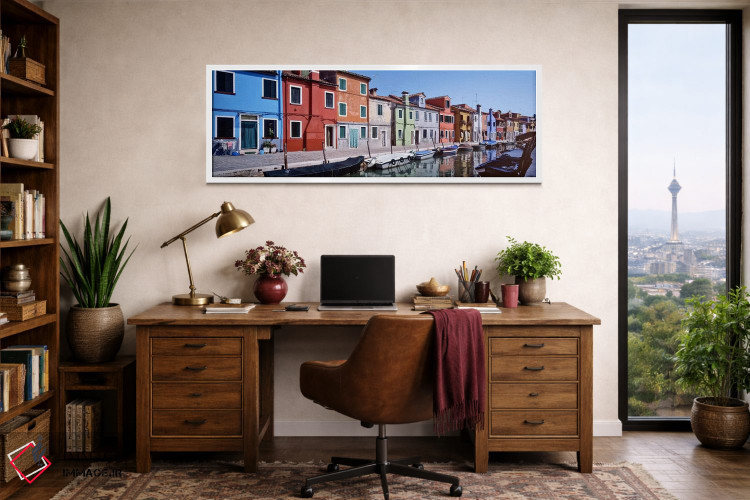 تابلو دکوراتیو Burano, Venetian Lagoon, Venice, Italy,خانه ها در کنار… اثر پانورامیک ایمجز - D1W