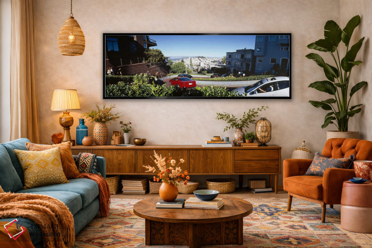 تابلو دکوراتیو Lombard Street, San Francisco, California, USA,اتومبیل… اثر پانورامیک ایمجز - D3B