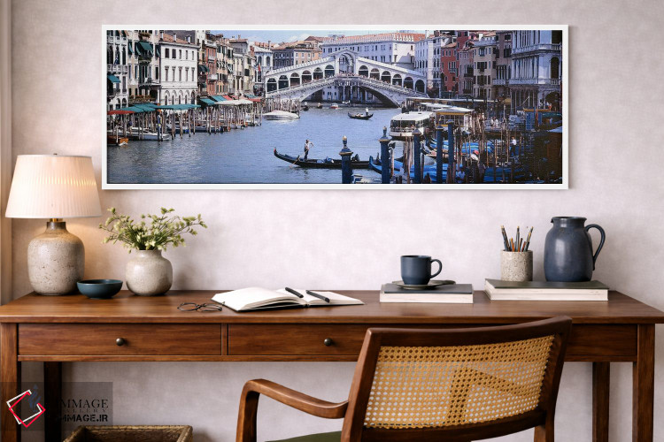 تابلو دکوراتیو Grand Canal, Venice, Veneto, Italy,پل ریالتو، گراند کان… اثر پانورامیک ایمجز - D1W