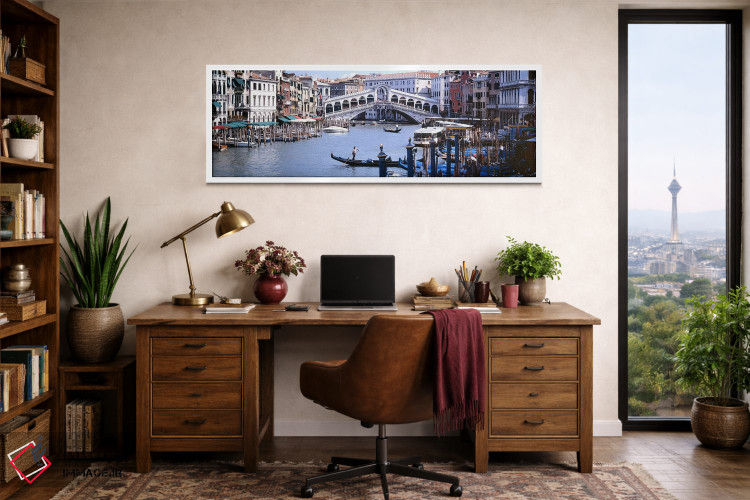 تابلو دکوراتیو Grand Canal, Venice, Veneto, Italy,پل ریالتو، گراند کان… اثر پانورامیک ایمجز - D2W