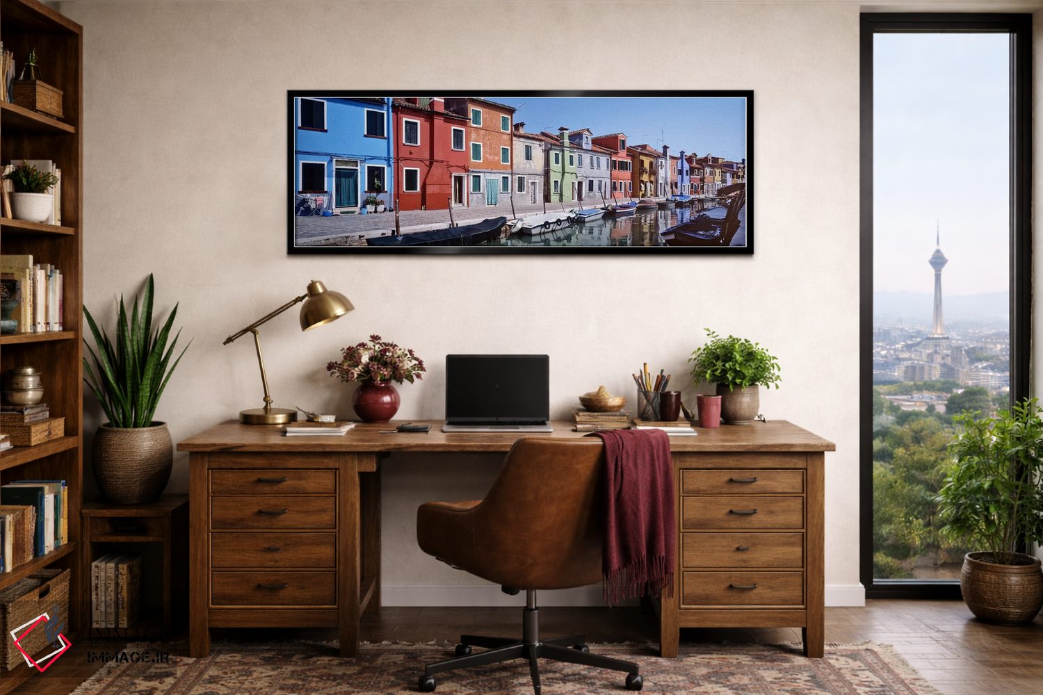 تابلو دکوراتیو Burano, Venetian Lagoon, Venice, Italy,خانه ها در کنار… اثر پانورامیک ایمجز - D3B