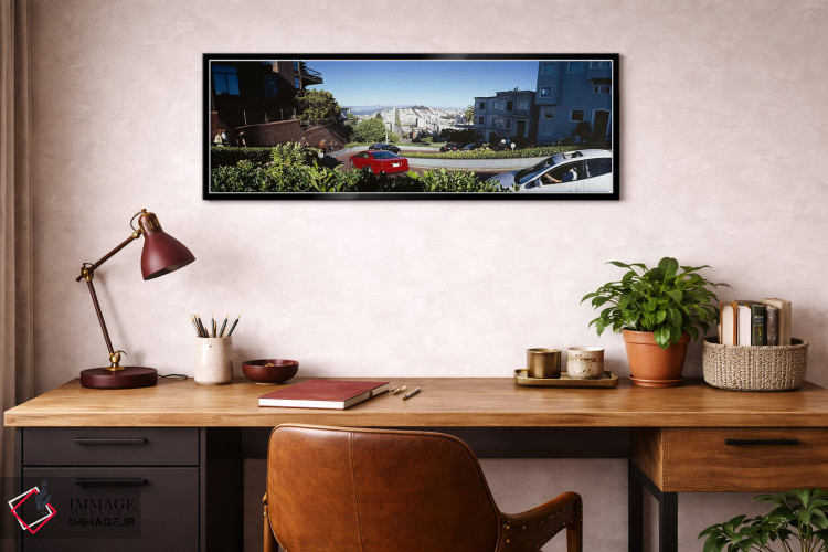 تابلو دکوراتیو Lombard Street, San Francisco, California, USA,اتومبیل… اثر پانورامیک ایمجز - D4B