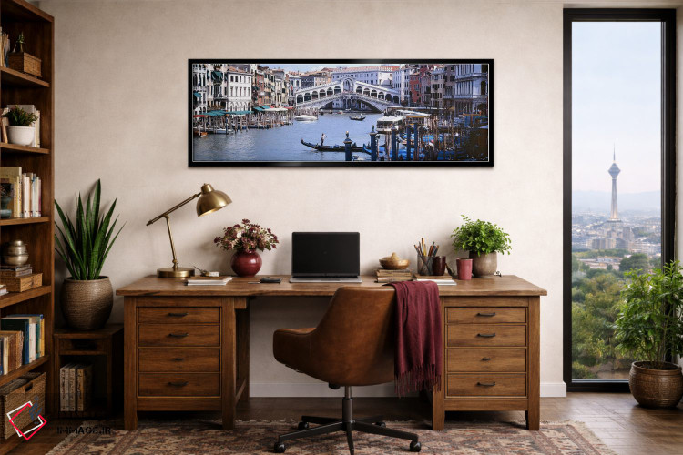 تابلو دکوراتیو Grand Canal, Venice, Veneto, Italy,پل ریالتو، گراند کان… اثر پانورامیک ایمجز - D3B