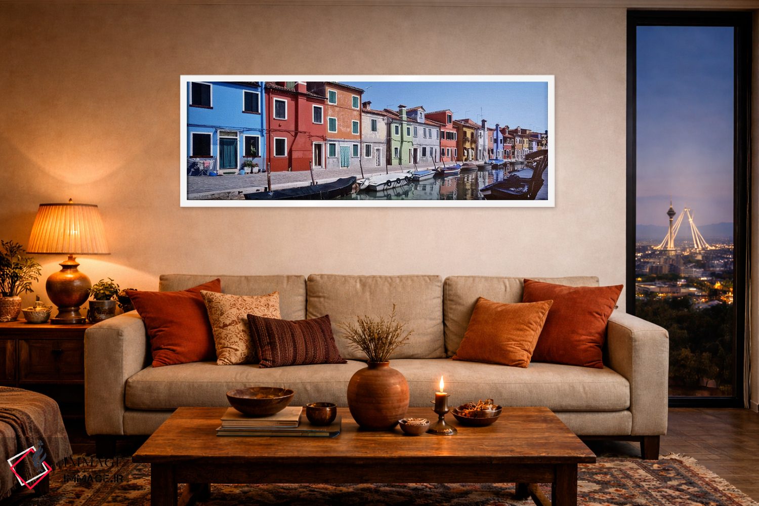 تابلو دکوراتیو Burano, Venetian Lagoon, Venice, Italy,خانه ها در کنار… اثر پانورامیک ایمجز - D4W
