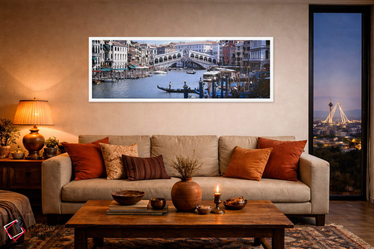 تابلو دکوراتیو Grand Canal, Venice, Veneto, Italy,پل ریالتو، گراند کان… اثر پانورامیک ایمجز - D4W
