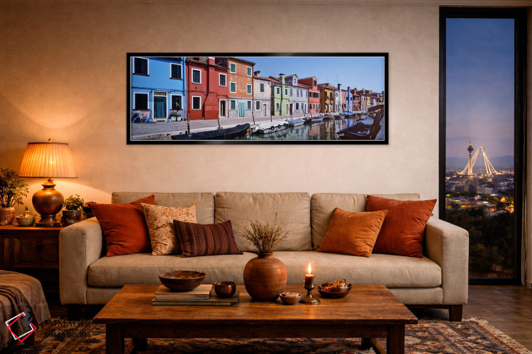 تابلو دکوراتیو Burano, Venetian Lagoon, Venice, Italy,خانه ها در کنار… اثر پانورامیک ایمجز - D5B
