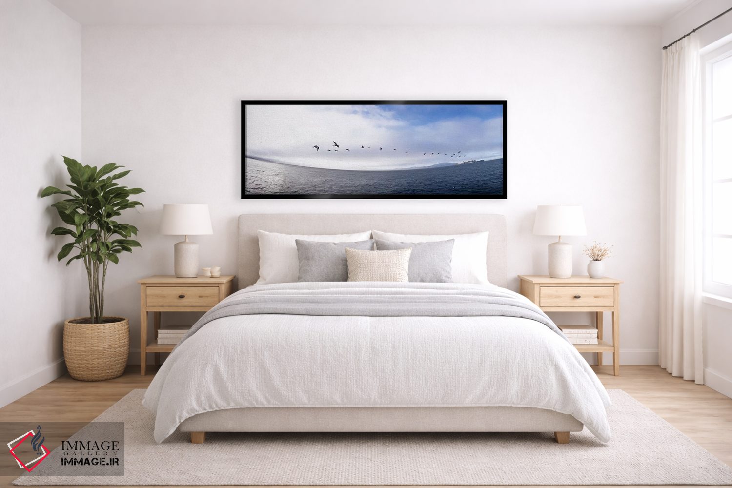 تابلو دکوراتیو Alcatraz, San Francisco, California, USA,پلیکان ها در ح… اثر پانورامیک ایمجز - D6B