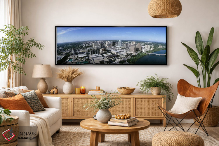 تابلو دکوراتیو Travis County, Texas, USA,نمای هوایی از شهر، آستین، شهر… اثر پانورامیک ایمجز - D5B