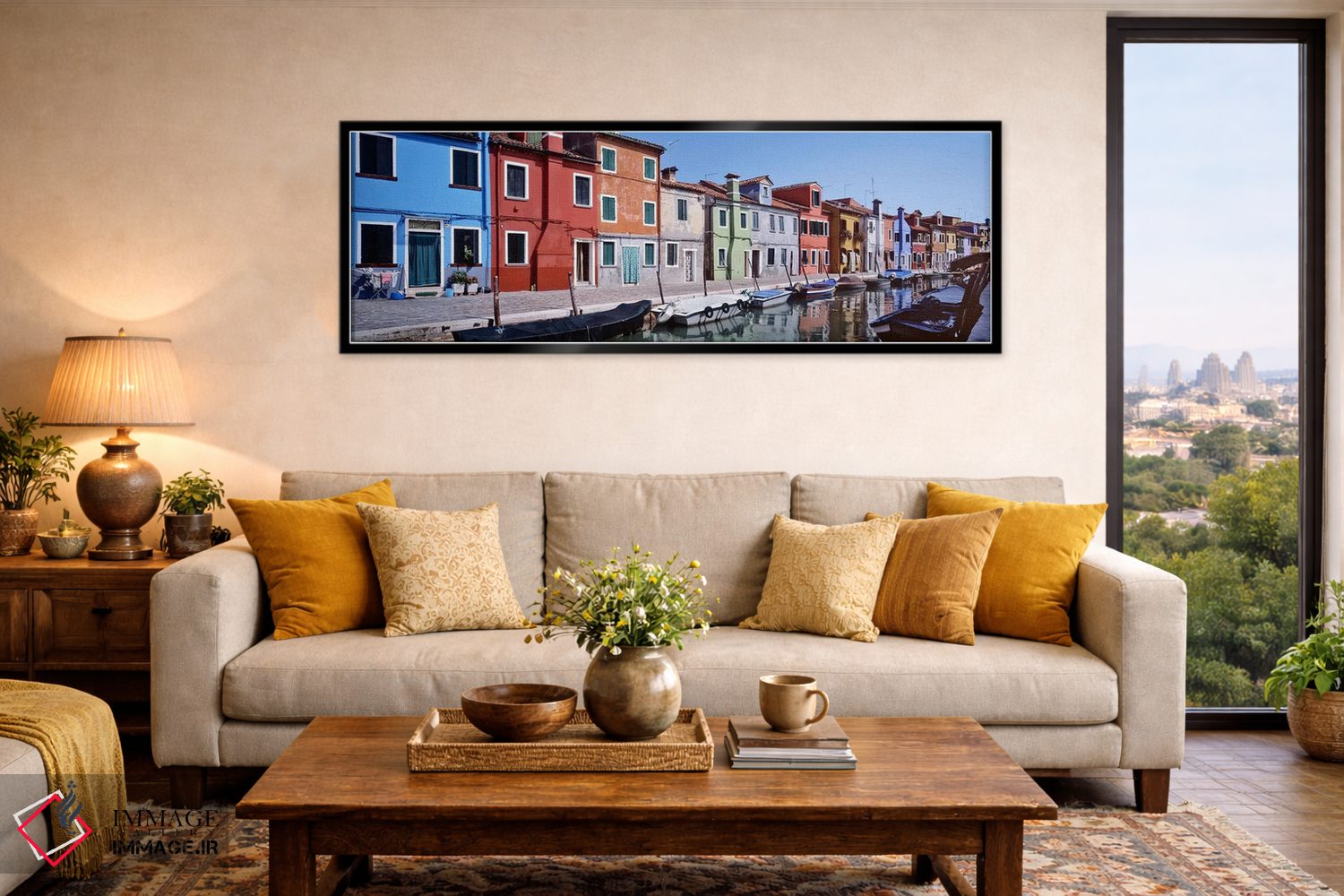 تابلو دکوراتیو Burano, Venetian Lagoon, Venice, Italy,خانه ها در کنار… اثر پانورامیک ایمجز - D6B
