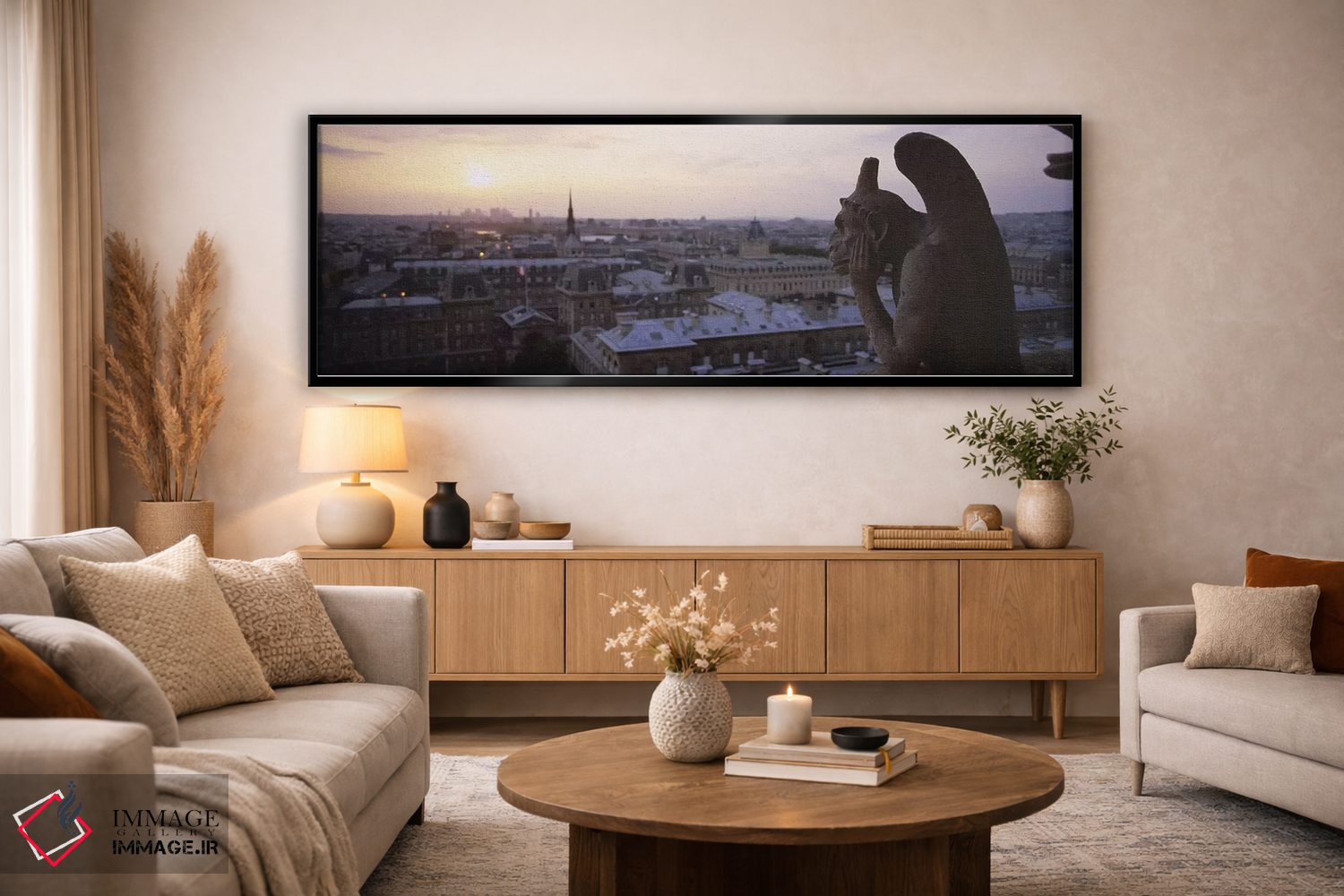 تابلو دکوراتیو Notre Dame, Paris, Ile-De-France, France,مجسمه کیمرا با… اثر پانورامیک ایمجز - D6B