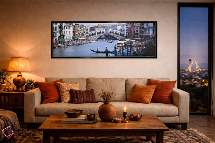 تابلو دکوراتیو Grand Canal, Venice, Veneto, Italy,پل ریالتو، گراند کان… اثر پانورامیک ایمجز - D5B
