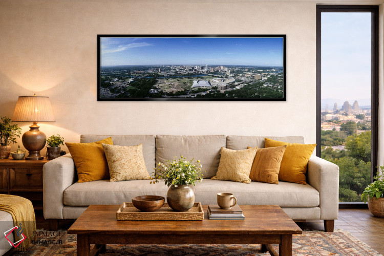 تابلو دکوراتیو Travis County, Texas, USA,نمای هوایی از شهر، آستین، شهر… اثر پانورامیک ایمجز - D6B