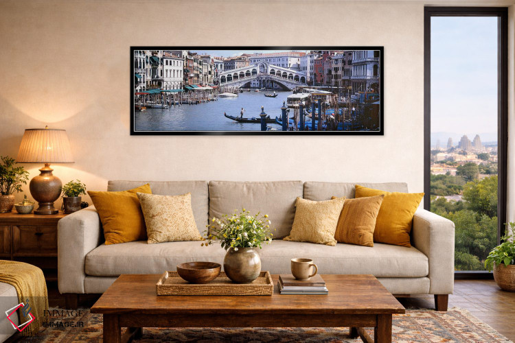 تابلو دکوراتیو Grand Canal, Venice, Veneto, Italy,پل ریالتو، گراند کان… اثر پانورامیک ایمجز - D6B
