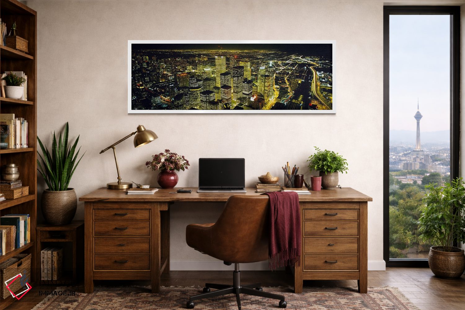 تابلو دکوراتیو Toronto, Ontario, Canada,نمای شبانه منطقه مالی از برج C… اثر پانورامیک ایمجز - D1W