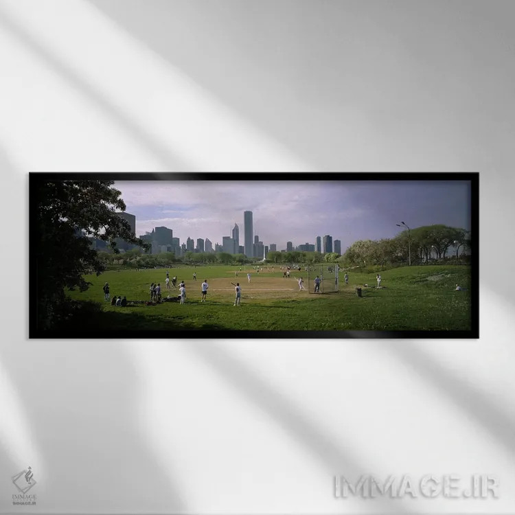 تابلو دکوراتیو Grant Park, Chicago, Cook County, Illinois, USA,گروهی د… اثر پانورامیک ایمجز - نمای قابدار مشکی