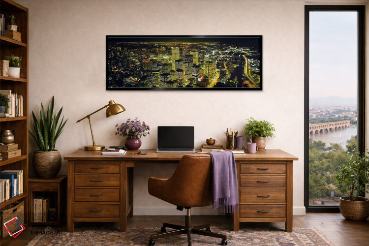 تابلو دکوراتیو Toronto, Ontario, Canada,نمای شبانه منطقه مالی از برج C… اثر پانورامیک ایمجز - D2B