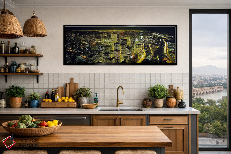 تابلو دکوراتیو Toronto, Ontario, Canada,نمای شبانه منطقه مالی از برج C… اثر پانورامیک ایمجز - D3B