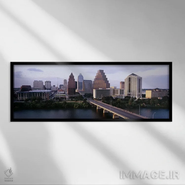 تابلو دکوراتیو Lady Bird Lake, Colorado River, Austin, Travis County… اثر پانورامیک ایمجز - نمای قابدار مشکی