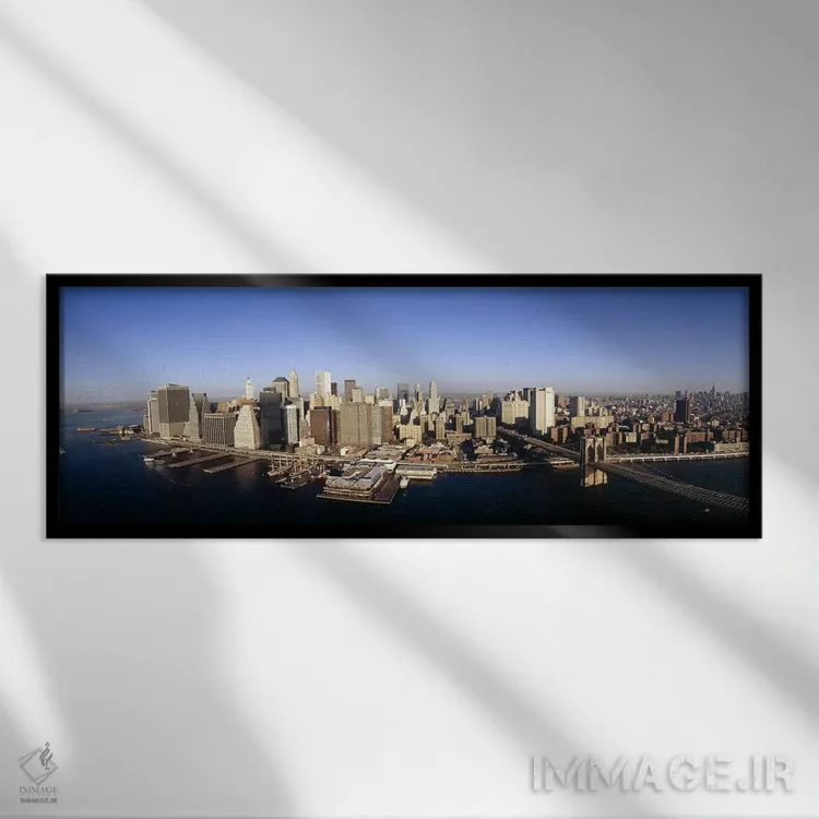 تابلو دکوراتیو Manhattan, New York City, New York State, USA,نمای هوای… اثر پانورامیک ایمجز - نمای قابدار مشکی