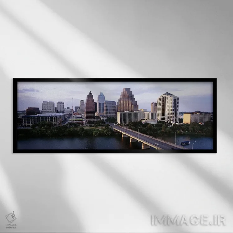 تابلو دکوراتیو Lady Bird Lake, Colorado River, Austin, Travis County… اثر پانورامیک ایمجز - نمای قابدار مشکی