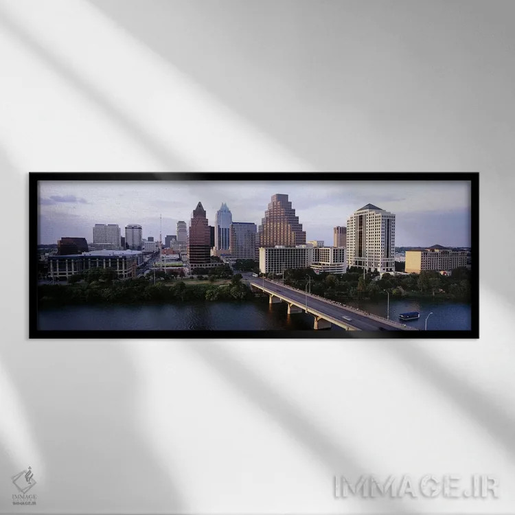 تابلو دکوراتیو Lady Bird Lake, Colorado River, Austin, Travis County… اثر پانورامیک ایمجز - نمای قابدار مشکی