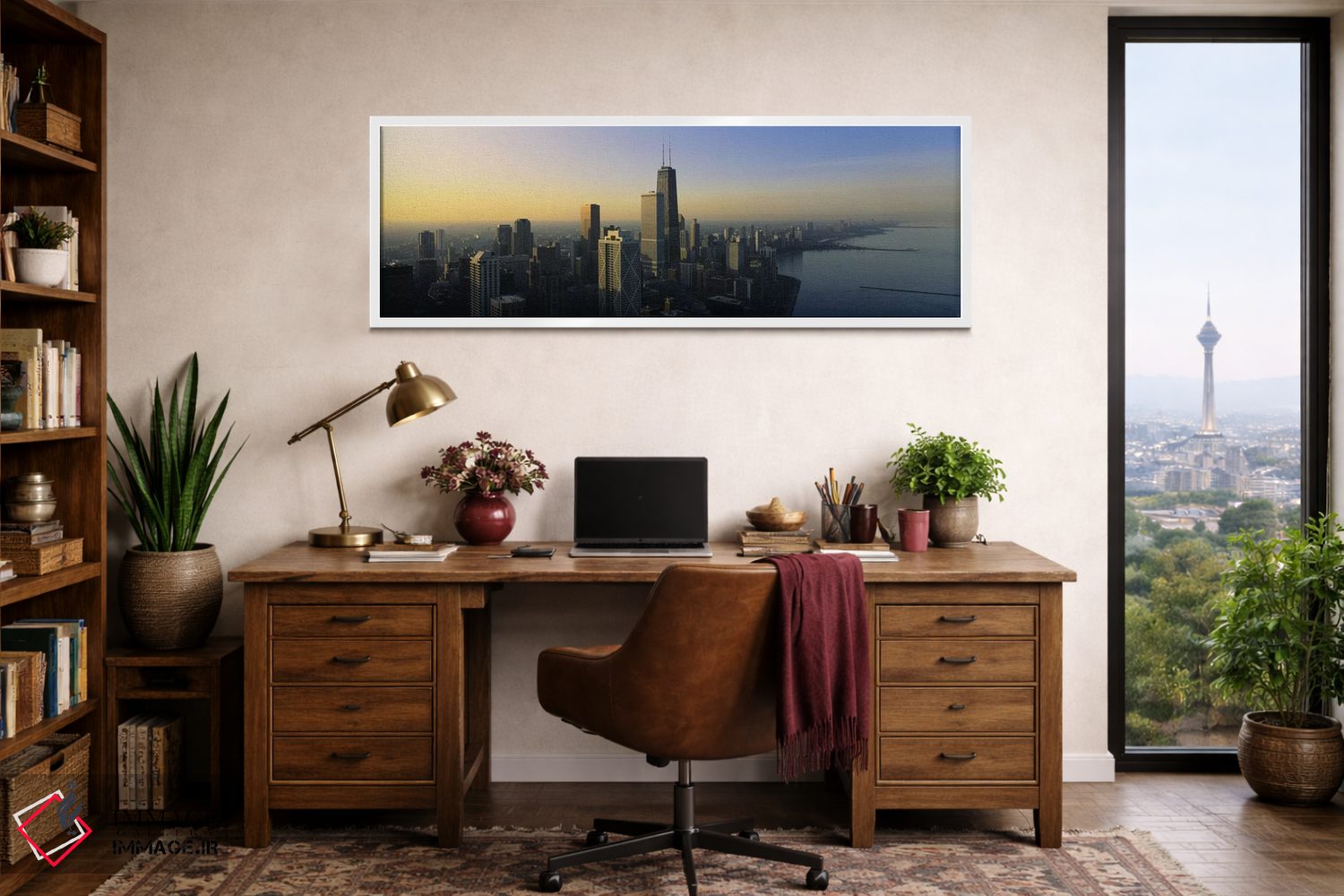تابلو دکوراتیو Chicago, Cook County, Illinois, USA,ساختمان ها کنار آب… اثر پانورامیک ایمجز - D1W