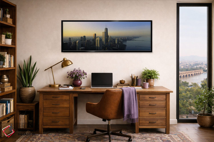 تابلو دکوراتیو Chicago, Cook County, Illinois, USA,ساختمان ها کنار آب… اثر پانورامیک ایمجز - D2B