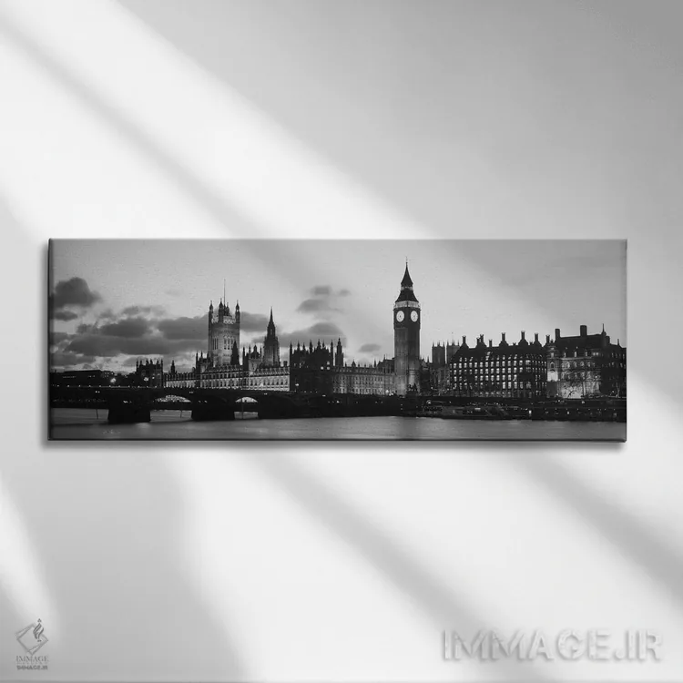 تابلو دکوراتیو Big Ben, Houses of Parliament, Thames River, City of We… اثر پانورامیک ایمجز - نمای روبهرو روی دیوار