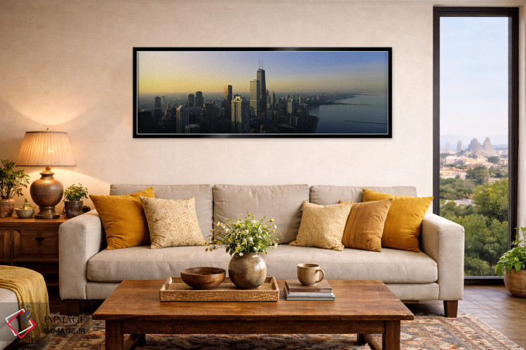 تابلو دکوراتیو Chicago, Cook County, Illinois, USA,ساختمان ها کنار آب… اثر پانورامیک ایمجز - D6B