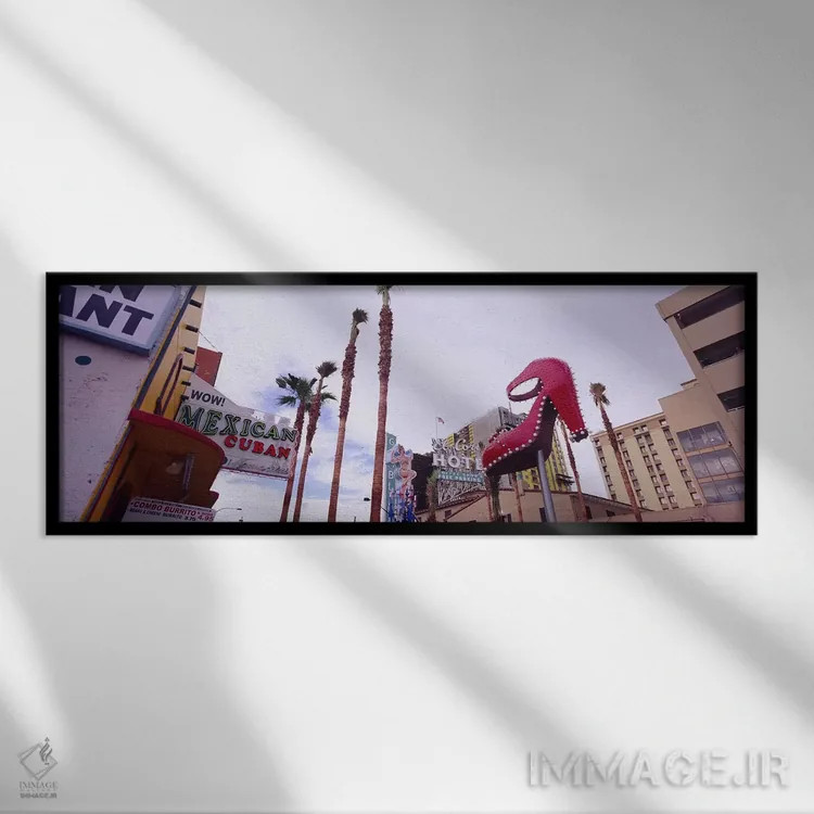 تابلو دکوراتیو Fremont Street, Las Vegas, Clark County, Nevada, USA,نم… اثر پانورامیک ایمجز - نمای قابدار مشکی