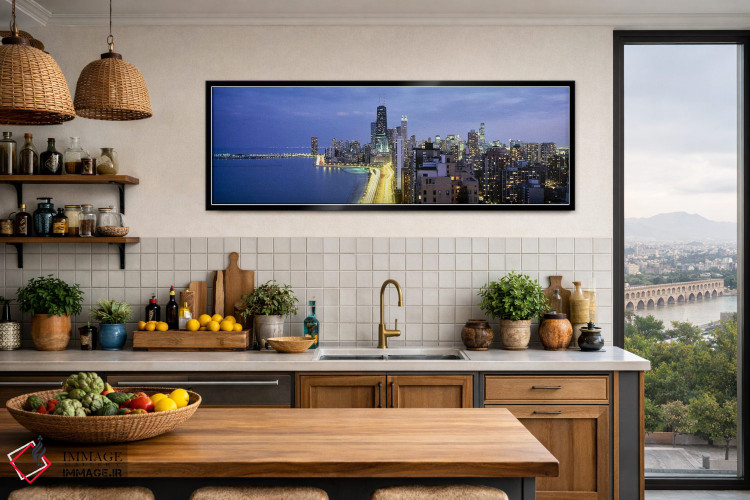 تابلو دکوراتیو Lake Shore Drive, Chicago, Cook County, Illinois, USA,آ… اثر پانورامیک ایمجز - D4B