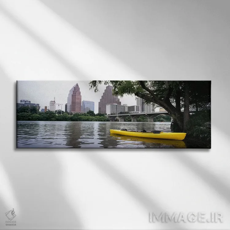 تابلو دکوراتیو Colorado River, Austin, Travis County, Texas, USA,کایاک… اثر پانورامیک ایمجز - نمای روبهرو روی دیوار