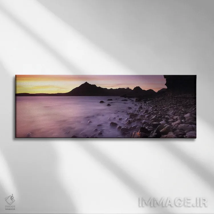 تابلو دکوراتیو Isle Of Skye, Highlands, Scotland,تصویر سیلوئت رشته کوه… اثر پانورامیک ایمجز - نمای روبهرو روی دیوار