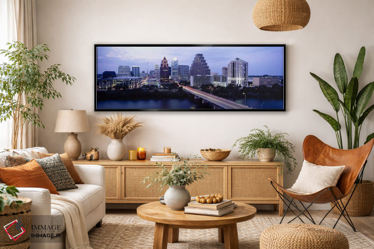 تابلو دکوراتیو Town Lake, Colorado River, Austin, Texas, USA,پل روی در… اثر پانورامیک ایمجز - D4B