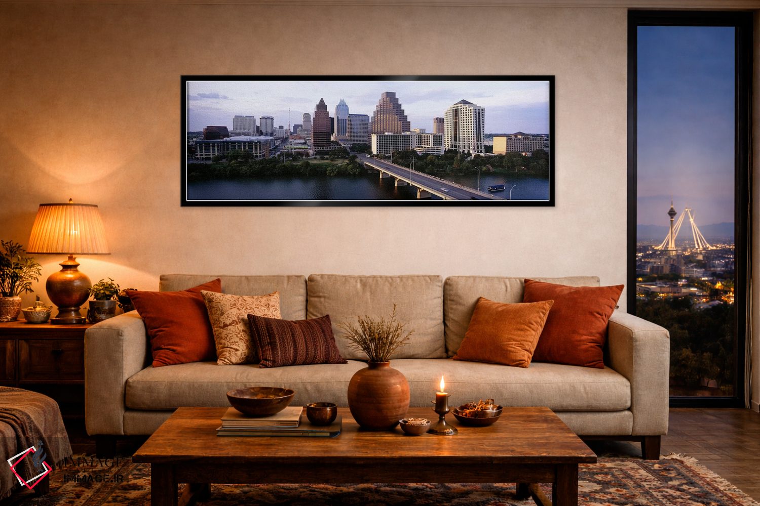 تابلو دکوراتیو Lady Bird Lake, Colorado River, Austin, Travis County… اثر پانورامیک ایمجز - D5B