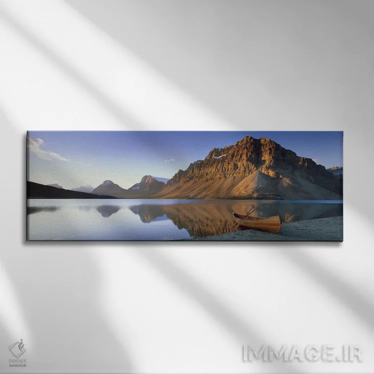 تابلو دکوراتیو Bow Lake, Banff National Park, Alberta, Canada,قایق تنه… اثر پانورامیک ایمجز - نمای روبهرو روی دیوار