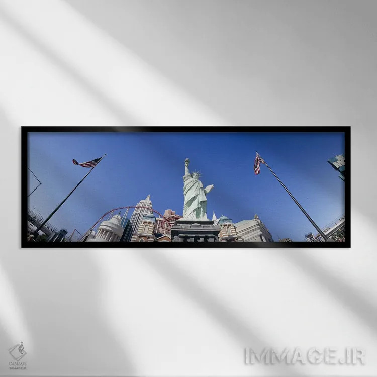 تابلو دکوراتیو Replica Statue Of Liberty, Las Vegas, Clark County, Nev… اثر پانورامیک ایمجز - نمای قابدار مشکی