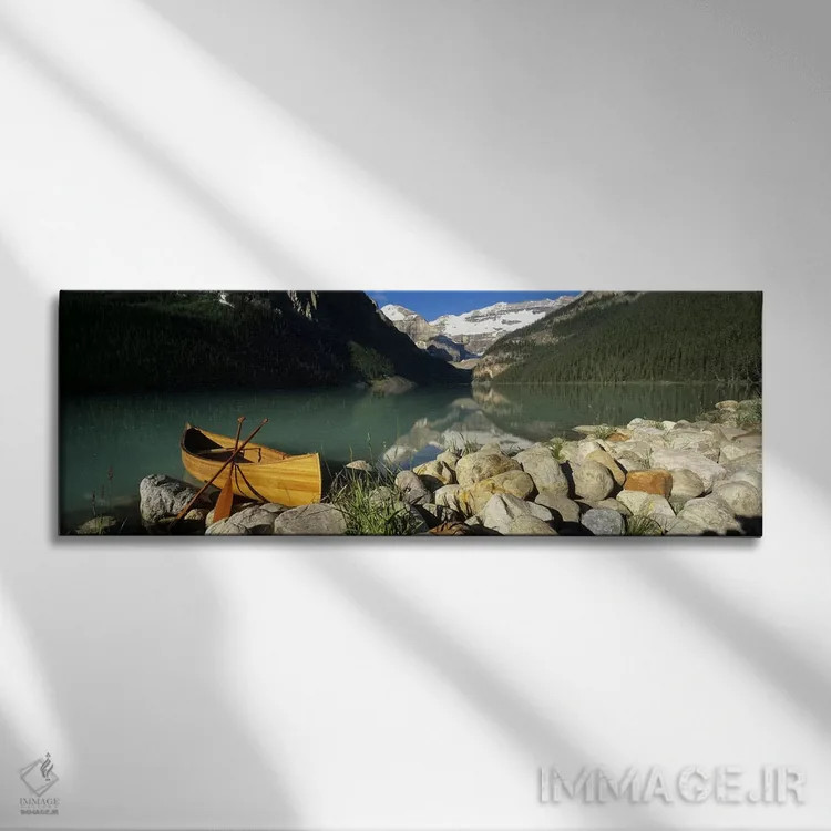 تابلو دکوراتیو Lake Louise, Banff National Park, Alberta, Canada,قایق… اثر پانورامیک ایمجز - نمای روبهرو روی دیوار