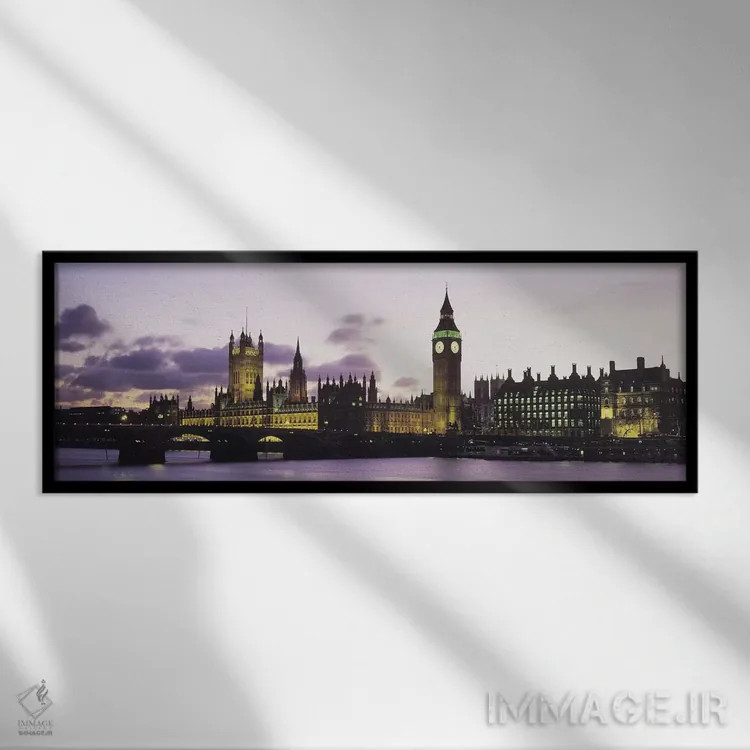تابلو دکوراتیو Houses of Parliament, Thames River, City of Westminster… اثر پانورامیک ایمجز - نمای قابدار مشکی
