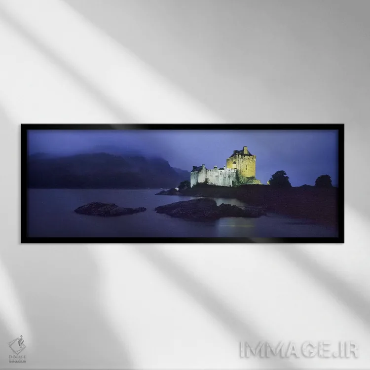 تابلو دکوراتیو Loch Duich, Dornie, Highlands Region, Scotland,قلعه روش… اثر پانورامیک ایمجز - نمای قابدار مشکی