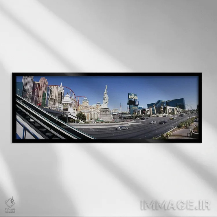 تابلو دکوراتیو New York New York Hotel, MGM Casino, The Strip, Las Veg… اثر پانورامیک ایمجز - نمای قابدار مشکی