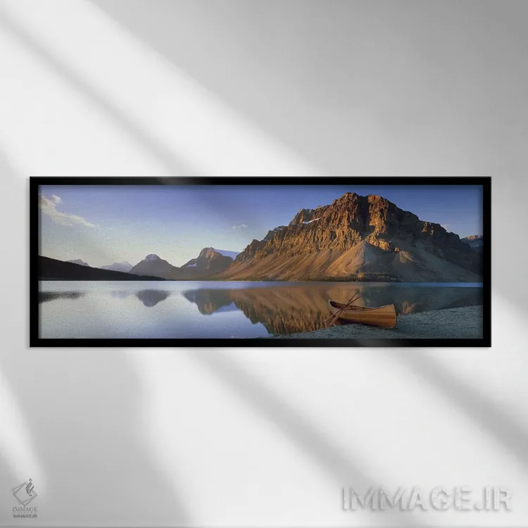 تابلو دکوراتیو Bow Lake, Banff National Park, Alberta, Canada,قایق تنه… اثر پانورامیک ایمجز - نمای قابدار مشکی