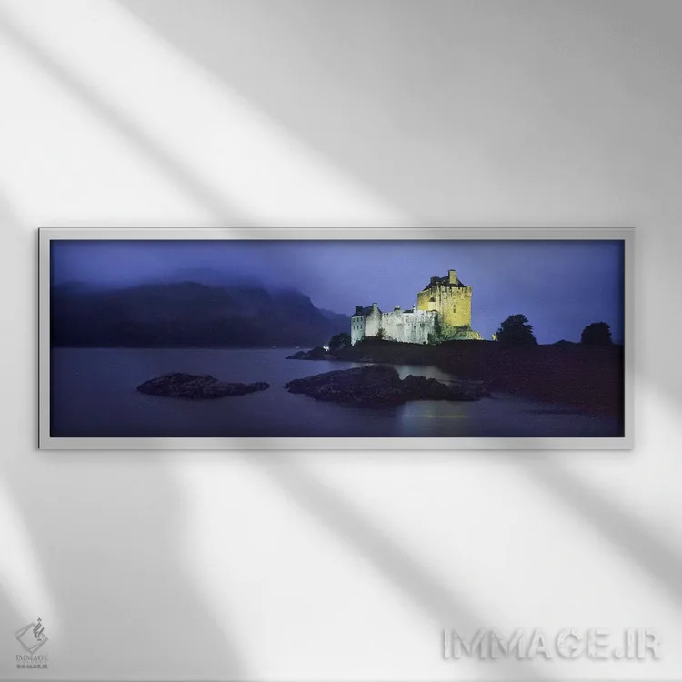 تابلو دکوراتیو Loch Duich, Dornie, Highlands Region, Scotland,قلعه روش… اثر پانورامیک ایمجز - نمای قابدار سفید