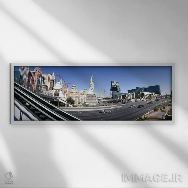 تابلو دکوراتیو New York New York Hotel, MGM Casino, The Strip, Las Veg… اثر پانورامیک ایمجز - نمای قابدار سفید
