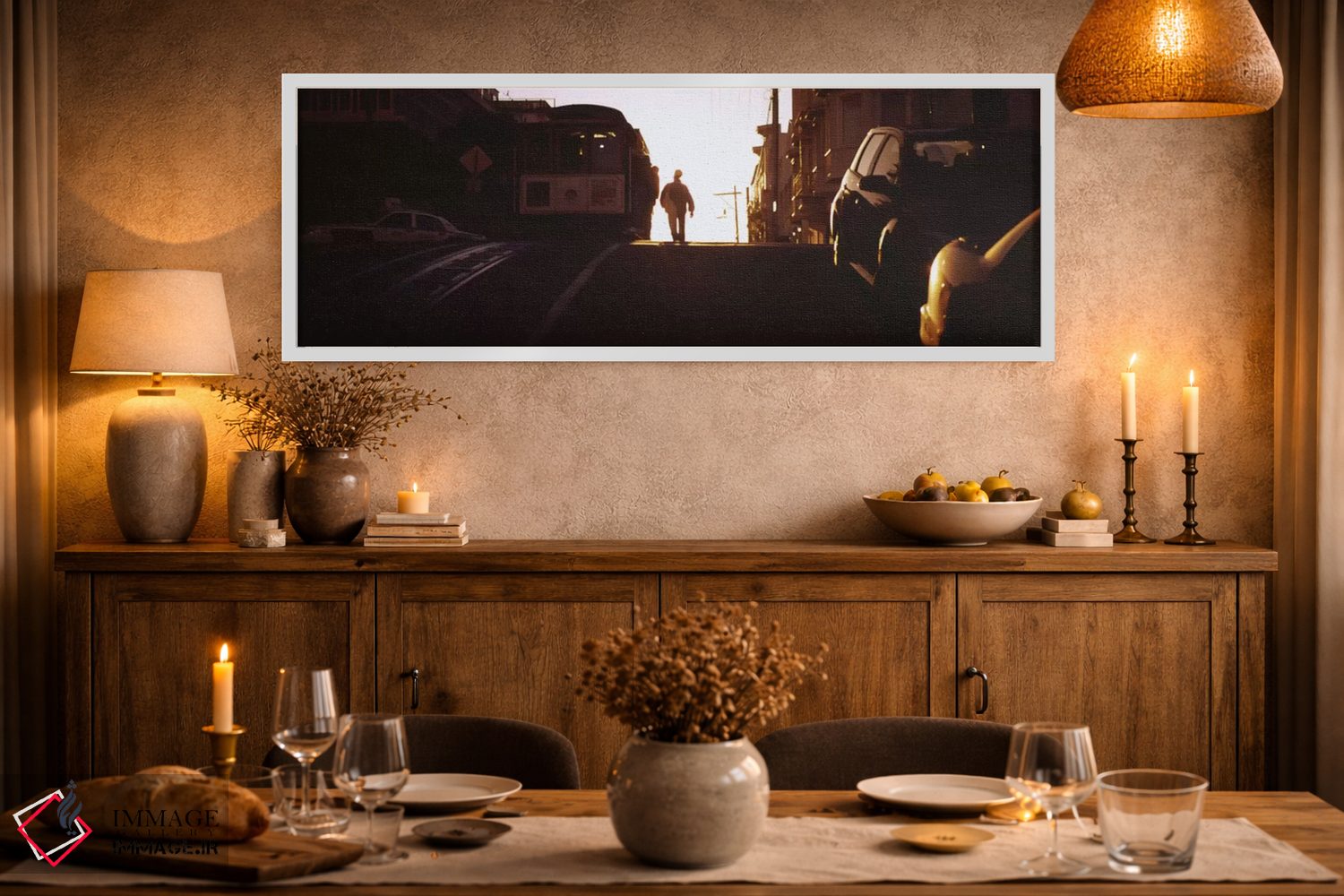 تابلو دکوراتیو San Francisco, California, USA,واگن کابلی روی ریل ها در… اثر پانورامیک ایمجز - D1W