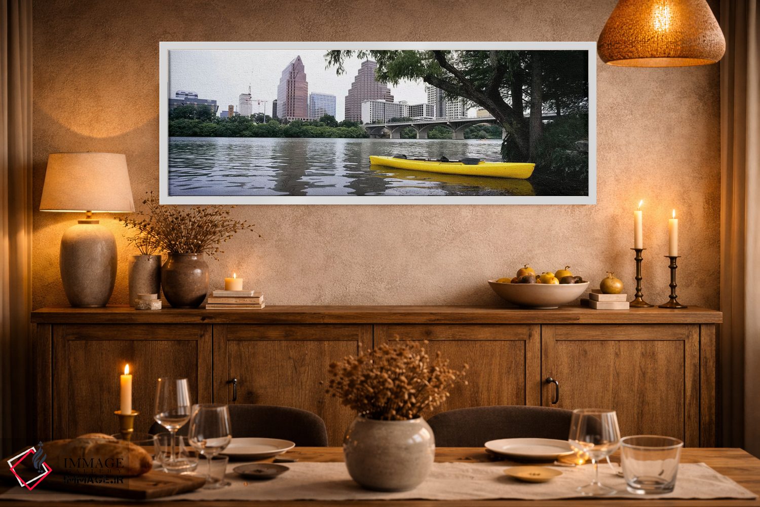 تابلو دکوراتیو Colorado River, Austin, Travis County, Texas, USA,کایاک… اثر پانورامیک ایمجز - D1W