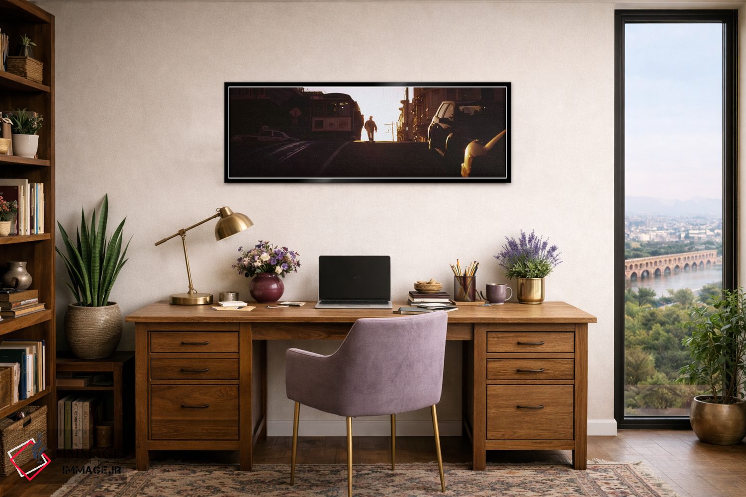 تابلو دکوراتیو San Francisco, California, USA,واگن کابلی روی ریل ها در… اثر پانورامیک ایمجز - D2B