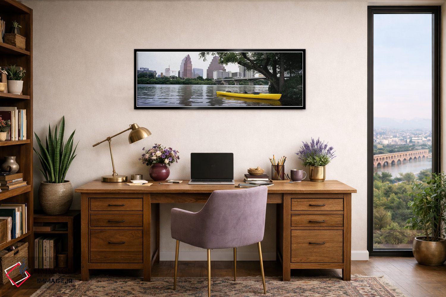 تابلو دکوراتیو Colorado River, Austin, Travis County, Texas, USA,کایاک… اثر پانورامیک ایمجز - D2B